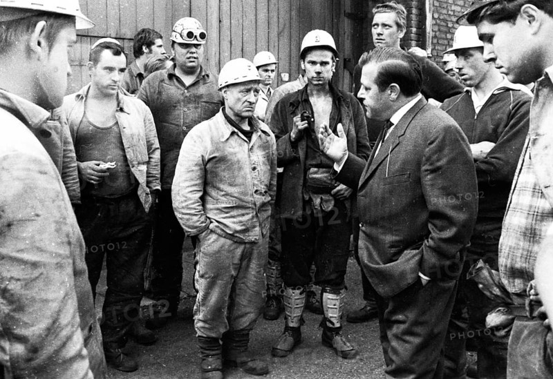 The spontaneous strike, here on 10.9.1969 by the miners of the Minister Stein colliery, was one of the starting points of the strike movement of what later became known as the September strikes in the coalfield, Germany, Europe