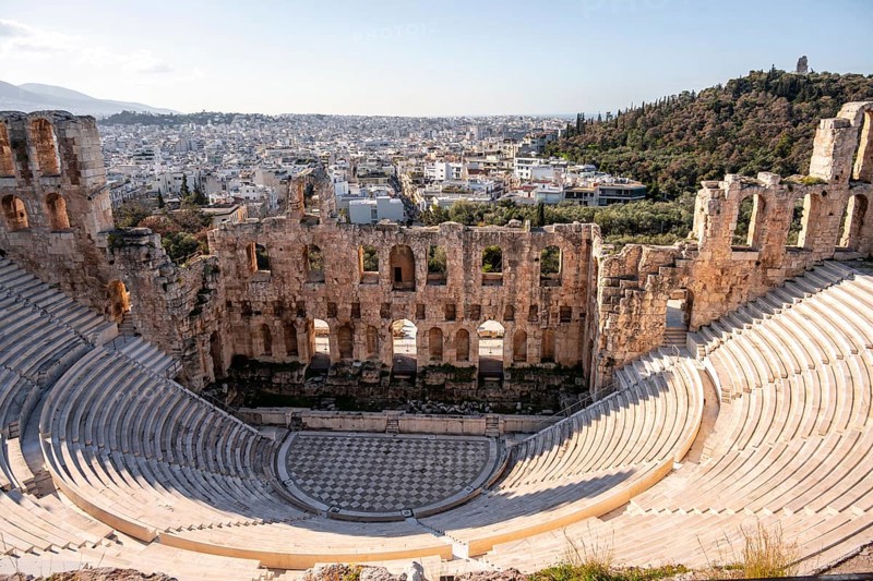 Amphitheatre, Odeon of Herodes Atticus, Acropolis, Athens, Greece, Europe