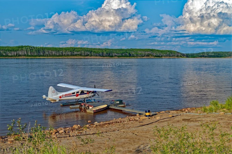 Seaplane on the Mackenzie River, Fort Simpson, Northwest Territories, Canada, North America