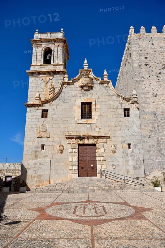 Church Església de l'Ermitana in the old town of Peñíscola, Castellón province, Costa del Azahar, Valencia region, Spain, Europe