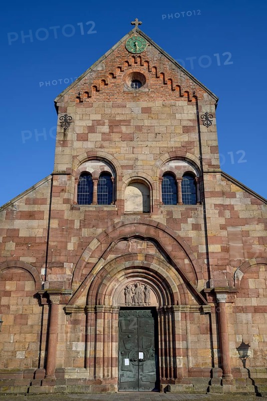 Portal of the Romanesque Minster Schwarzach, Rheinmünster, Rastatt County, Baden-Württemberg, Germany, Europe