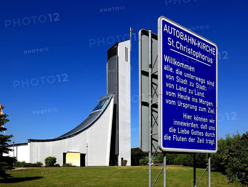 St. Christopher's motorway church, Himmelkron, Kulmbach district, Upper Franconia, Bavaria, Germany, Europe