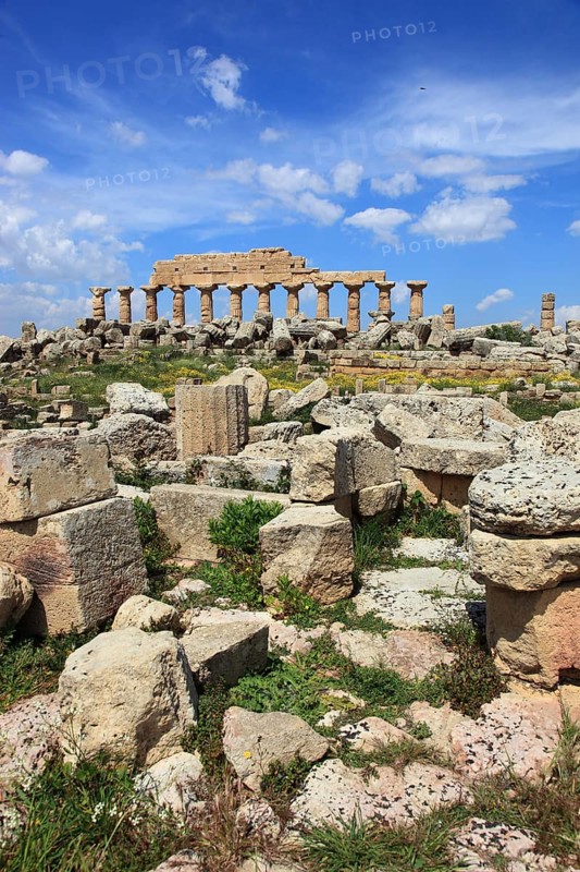 Selinunte, remains of the temples of the acropolis in the archaeological site of Selinunte, Trapani province, Sicily, Italy, Europe