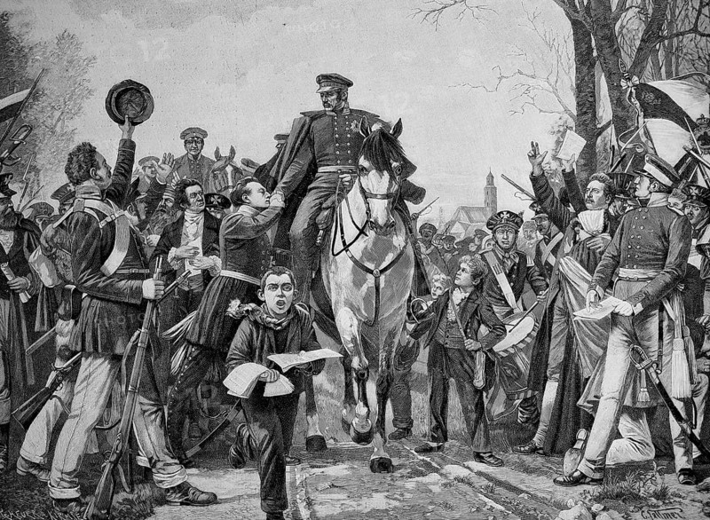 Structure of the Prussian Landwehr, Army, in Breslau 1813, Napoleonic Wars, Historic, digitally restored reproduction of an original 19th century artwork