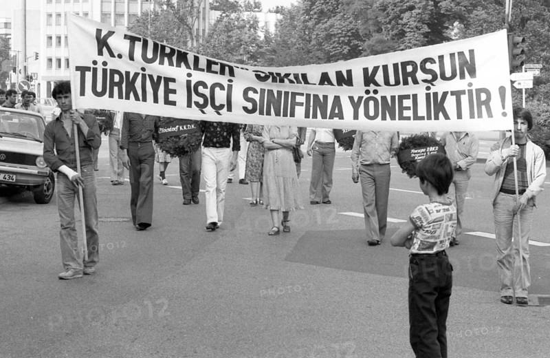 Silent march of Turks, occasion was the murder of trade union leader Kemal Tuerkler in Istanbul. 24.07.1980, Cologne, Germany, Europe