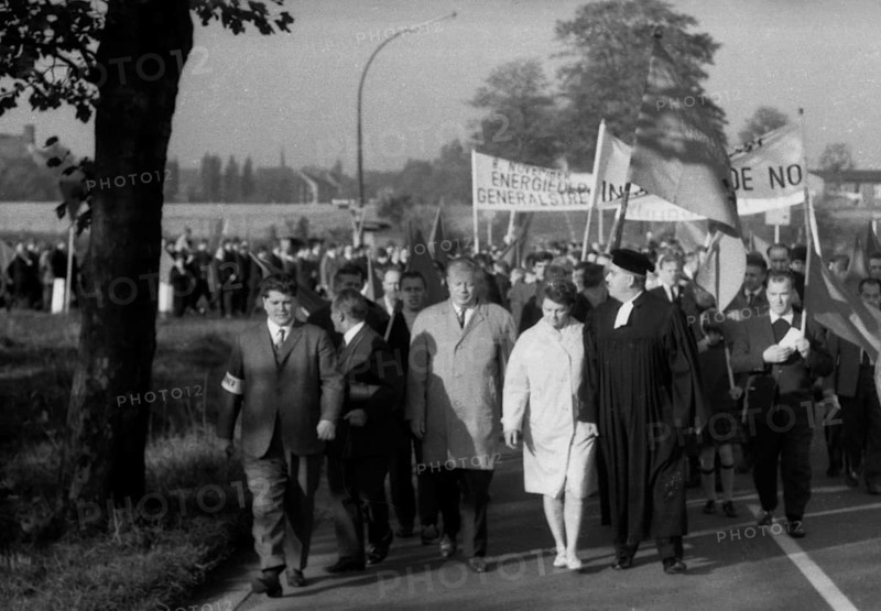 A wave of outrage swept the Ruhr area when the Hansa mine was closed, here during demonstrations in Dortmund-Huckarde, Germany, on 21 October 1967, Europe