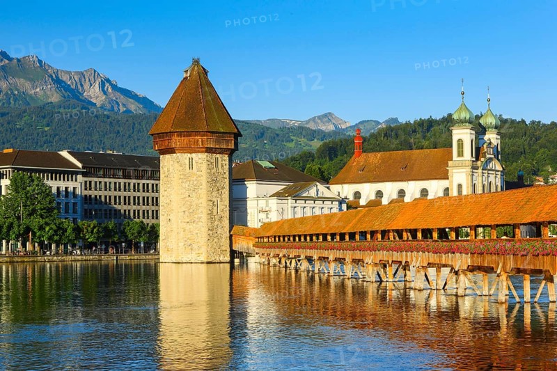 Chapel Bridge, City of Lucerne, Switzerland, Europe