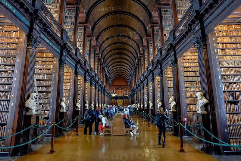 Long Room, the old library of Trinity College, University, Dublin, Republic of Ireland