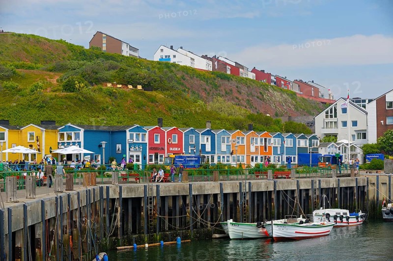 Hummerbuden or lobster shacks, Helgoland, Schleswig-Holstein, Germany, Europe
