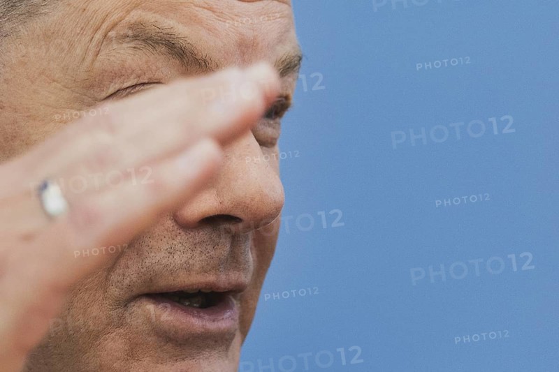 Olaf Scholz (SPD), Federal Chancellor, recorded at a federal press conference on current domestic and foreign policy issues Berlin, 14.07.2023., Berlin, Germany, Europe