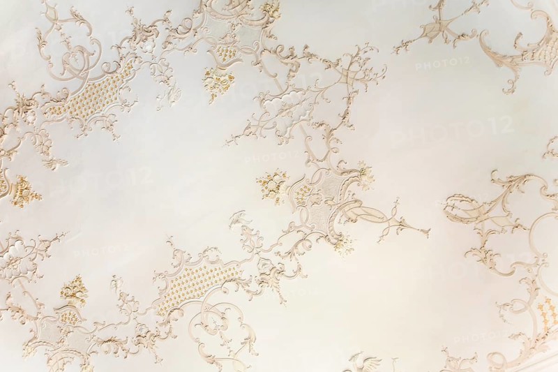 Stucco ceiling in Bernstadt Castle, today municipal administration and local history museum, historical building, architecture, Bernstadt, Baden-Württemberg, Germany, Europe