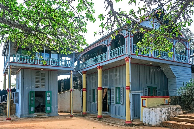 19th century Tranofitaratra and Fandriampahalemana pavilions at Ambohimanga, fortified royal settlement, rova near Antananarivo, Madagascar, Africa