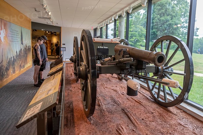 Republic, Missouri, A artillery display in the visitor center at Wilson's Creek National Battlefield, site of an 1861 battle in the American Civil War
