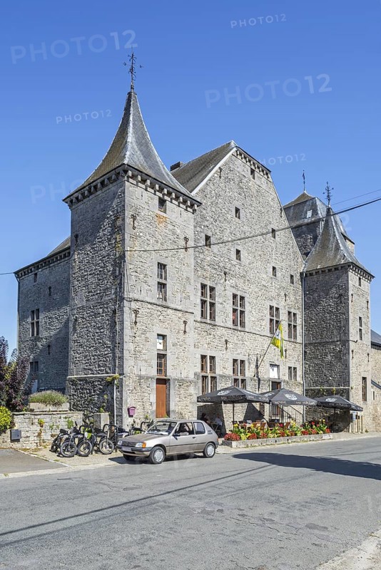 17th century Avouerie d'Anthisnes, now museum about beer and Pèkèt in the village Anthisnes, province of Liège, Belgian Ardennes, Wallonia, Belgium, Europe