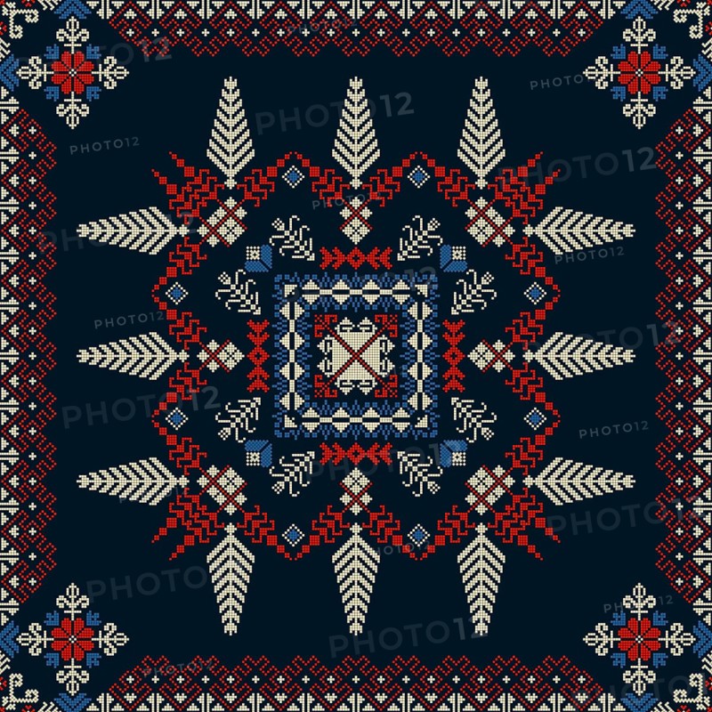 Traditional Latvian embroidery seamless pattern, vector illustration