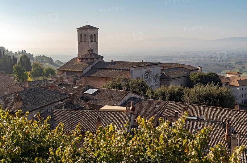 Church of St. Peter, Chiesa Abbazia di San Pietro, Assisi, Umbria, Italy, Europe