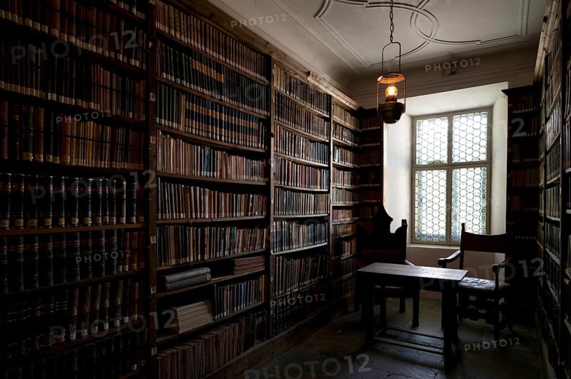 Books, library, Augustinian canons' monastery, Neustift monastery, also monastery, Vahrn near Brixen, Bressanone, South Tyrol, Italy, Europe