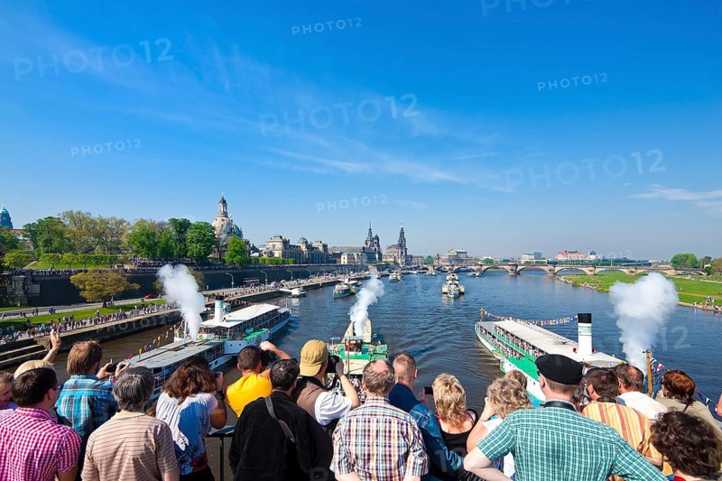 Steamboat parade on the Elbe