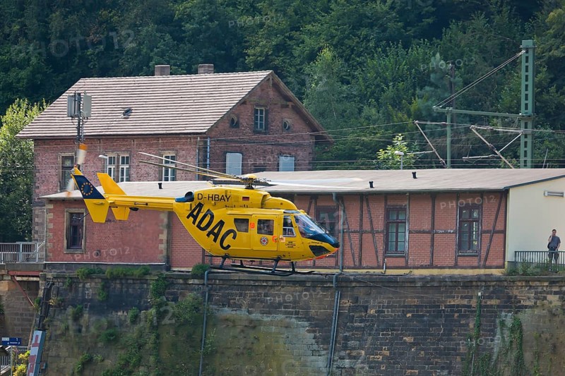 ADAC rescue helicopter in action