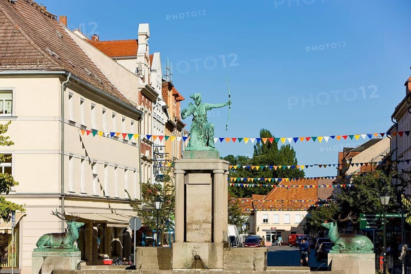 Großenhain main market with Diana fountain