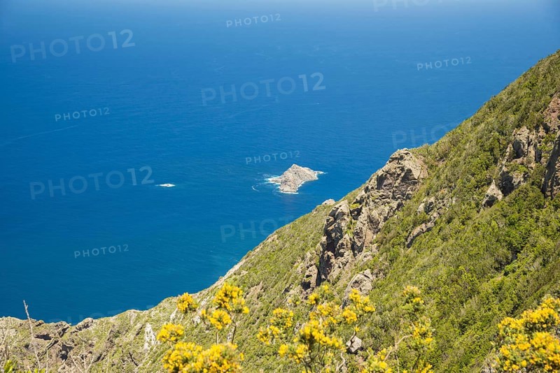 Panorama of Cabezo del Tejo, coast near Taganana, Anaga Mountains, Anaga, Tenerife, Northeast, Canary Islands, Canary Islands, Spain, Europe