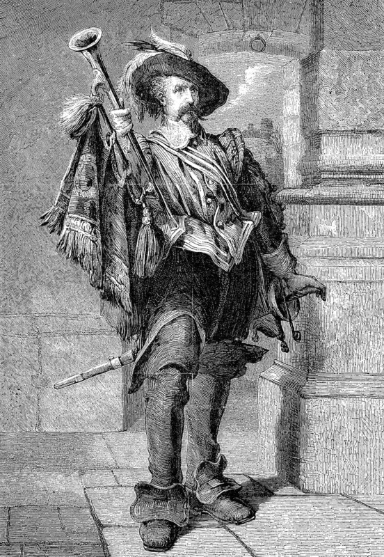A Herald at Arms, Member of the French Forces in 1869, France, Historic, Digitally restored reproduction of an original 19th century artwork, Europe