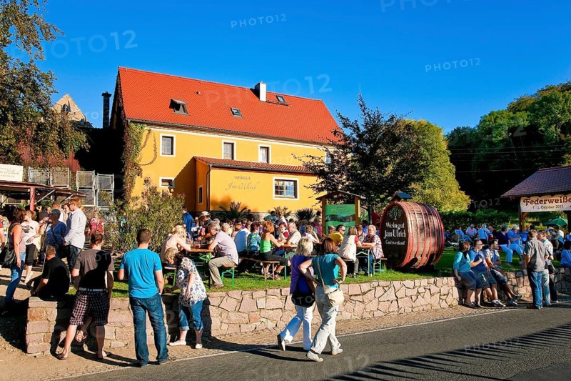 Federweißermeile in the wine village of Diesbar-Seußlitz