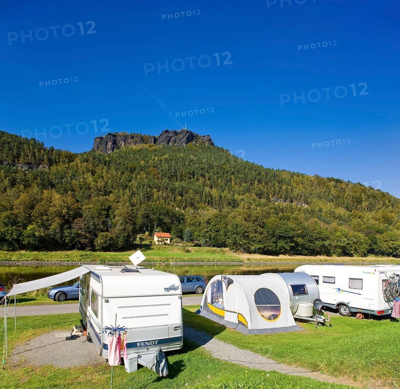 The Königstein campsite is located directly on the Elbe and offers a breathtaking view of the Lilienstein, the symbol of Saxon Switzerland