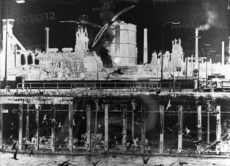 Pictures from the Ruhr area. The alienation is intentional. Made on 8.10.1974 in Dortmund.Landschaft im Revier, Germany, Europe