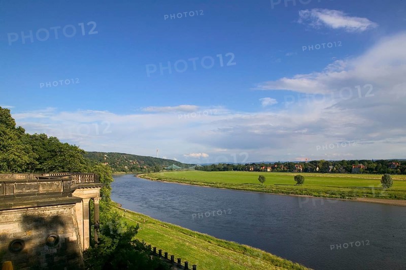 Elbe in Dresden at Albrechtsberg Castle