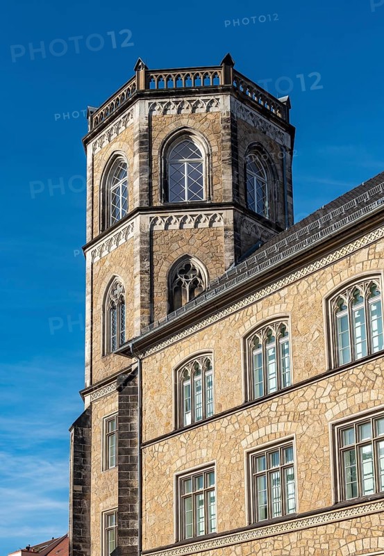 Tower of Gymnasium Augustum, Klosterplatz, Görlitz, Goerlitz, Germany, Europe