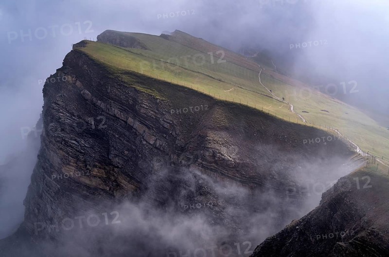 Odle, Puez-Odle nature Park, morning mist, Seceda, Val Gardena, Trentino, South Tyrol, Italy, Europe