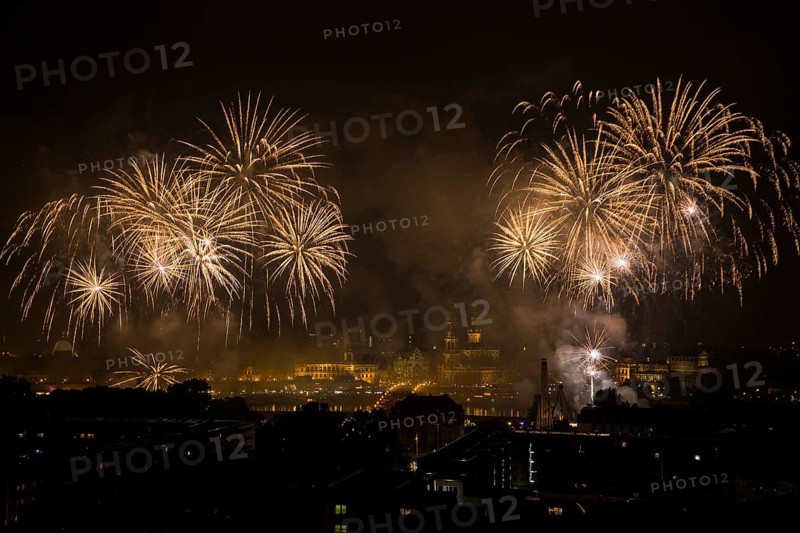 Fireworks over the Old Town of Dresden