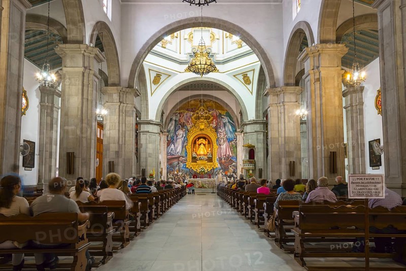 Statue of the Virgin Mary, Virgen de Canelaria, patron saint of the Canary Islands archipelago, Basilica de Nuestra Senora de la Candelaria, Candelaria, Tenerife, Canary Islands, Canary Islands, Spain, Europe