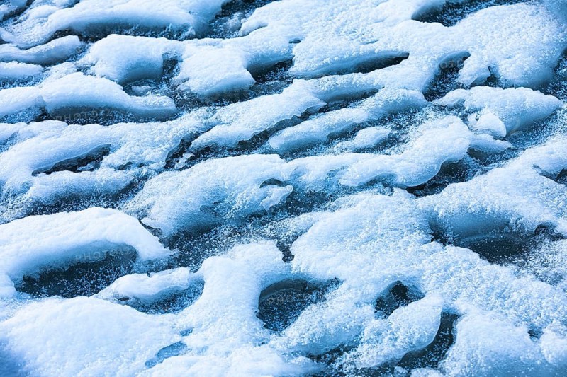 Iced snowdrift at the harbour of Reykjavik, Reykjavik, Reykjanes Peninsula, Sudurnes, Iceland, Europe