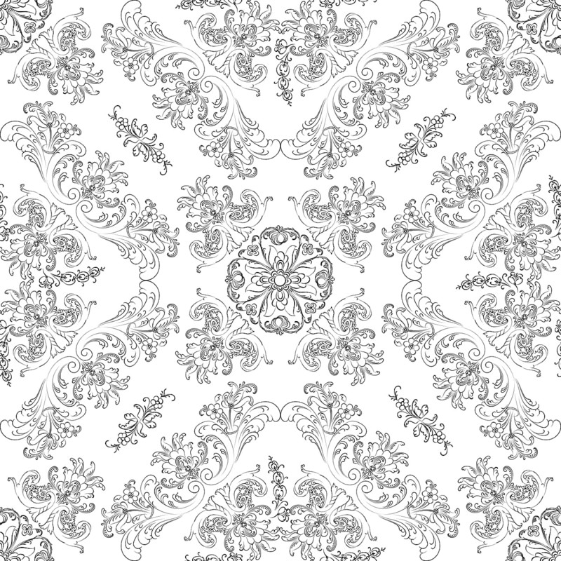 Hand drawn seamless floral pattern on a white background, vector textile template