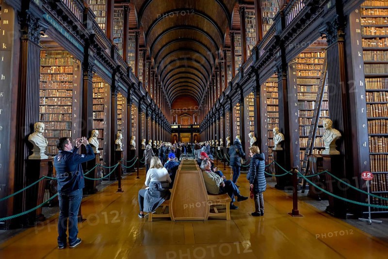 Long Room, the old library of Trinity College, University, Dublin, Republic of Ireland