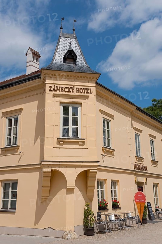 Castle hotel, Lednice, Eisgrub, Breclav, Jihomoravský kraj, part of the Lednice-Valtice Cultural Landscape, UNESCO World Heritage Site, South Moravia, Czech Republic, Europe