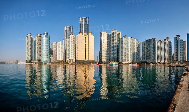 BUSAN, SOUTH KOREA, APRIL 13, 2017: Marine city expensive and prestigious residential area skyscrapers in Busan, South Korea, Asia