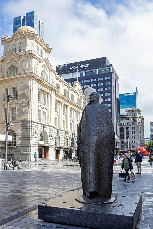 Maori figure in Kaitaka cloak, 1967 by Molly Makalister, Auckland, New Zealand, Oceania