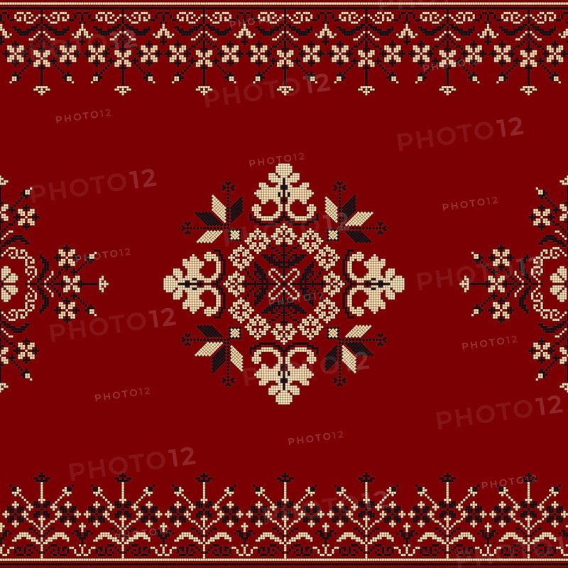 Traditional Polish embroidery vector pattern