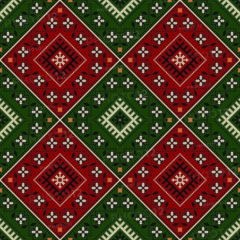 Traditional Latvian embroidery seamless pattern, vector illustration