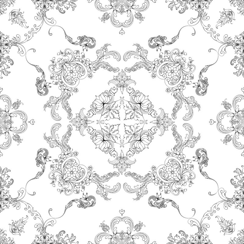 Hand drawn seamless floral pattern on a white background, vector textile template