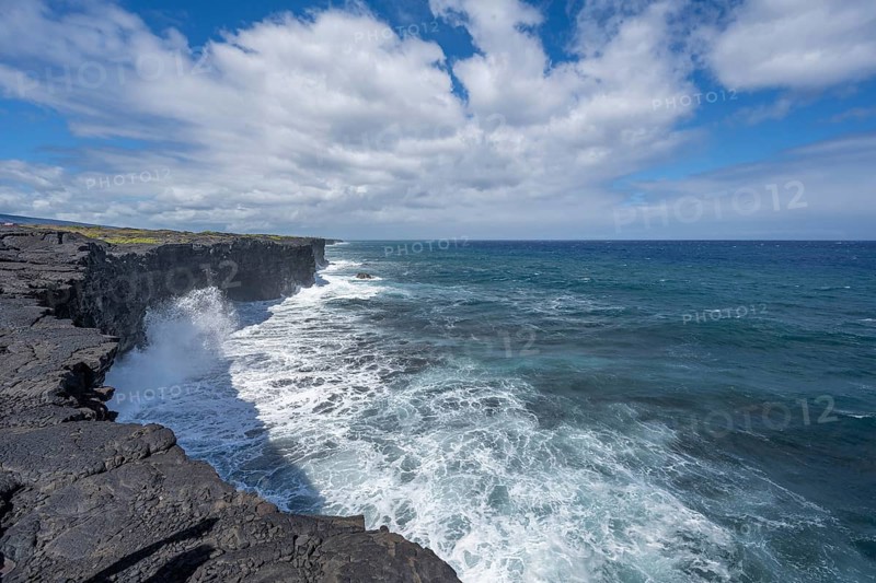 Pacific Coast, Chain of Craters Road, Hawaii Volcanoes National Park, Big Island, Hawaii, USA, North America