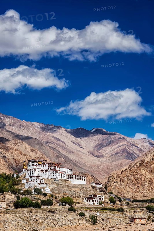 Likir Gompa Tibetan Buddhist monastery in Himalayas, Ladakh, Jammu and Kashmir, India, Asia
