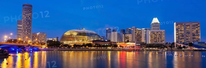 Panorama of Singapore cityscape skyline night view