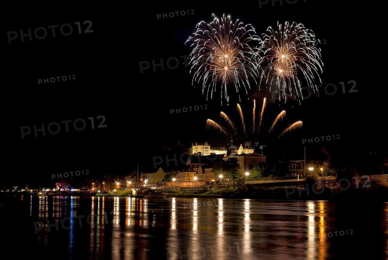 Pirna fireworks over the old town centre
