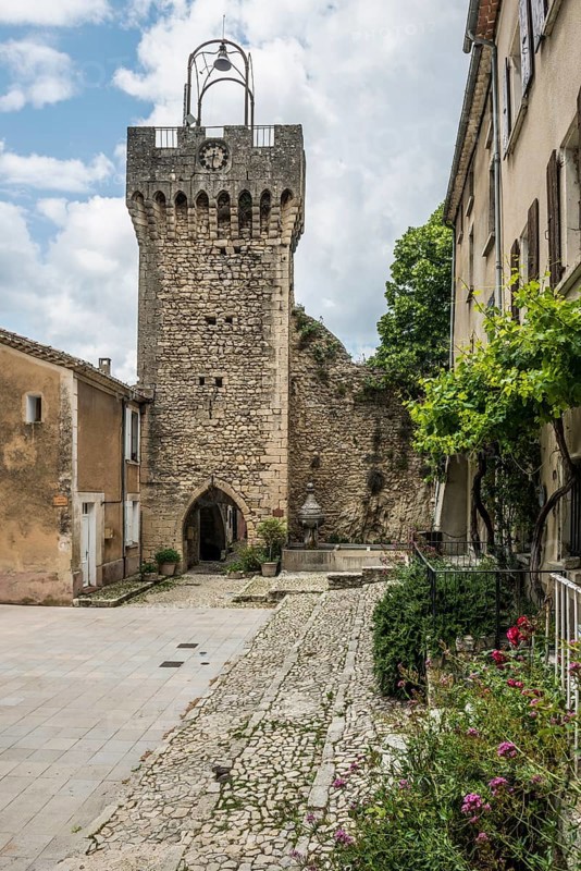 Medieval village in the mountains, Montbrun-les-Bains, Plus beaux villages de France, Département Drôme, Provence, Auvergne-Rhône-Alpes, France, Europe