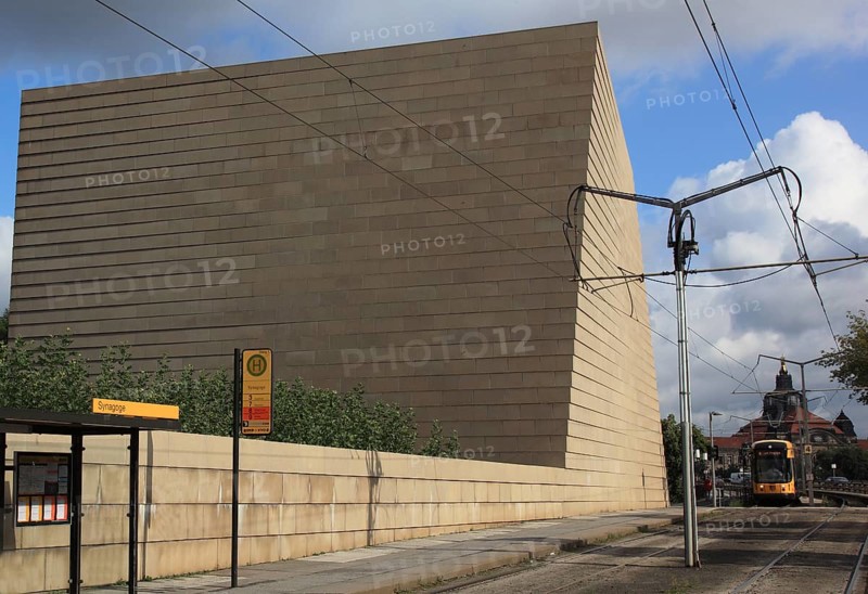 New Synagogue and Tramway in Dresden, Saxony, Germany, Europe
