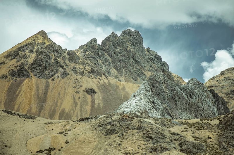 Mountain landscape in the Andean highlands, Alto de Ticlio, Peru, South America